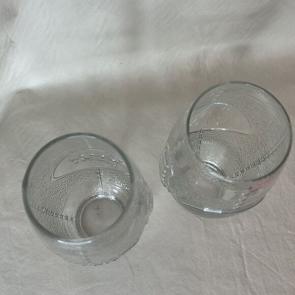 Coors Light Football Beer Drinking Glasses 2 1/2 In Round 6 1/2 In Tall Set 2 - Picture 3 of 6